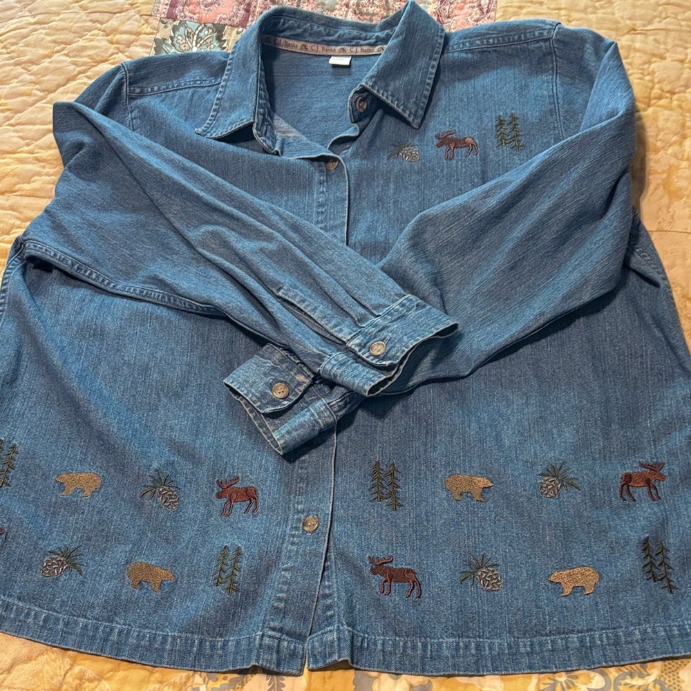 Embroidered Denim Shirt